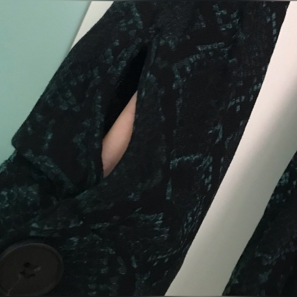 Zara Green Black Button Down Snake Print Dress Size Small - Picture 6 of 11